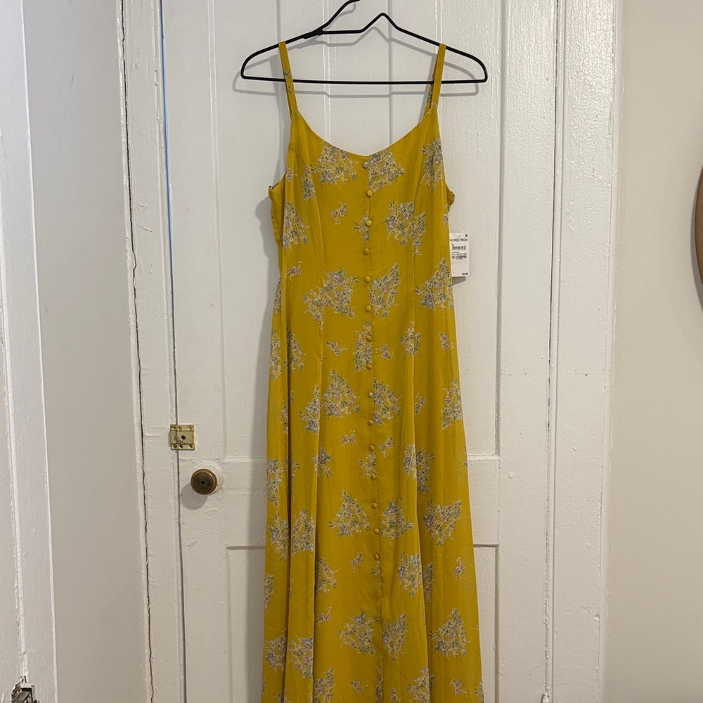 Chelsea28 Mustard Floral Maxi Dress